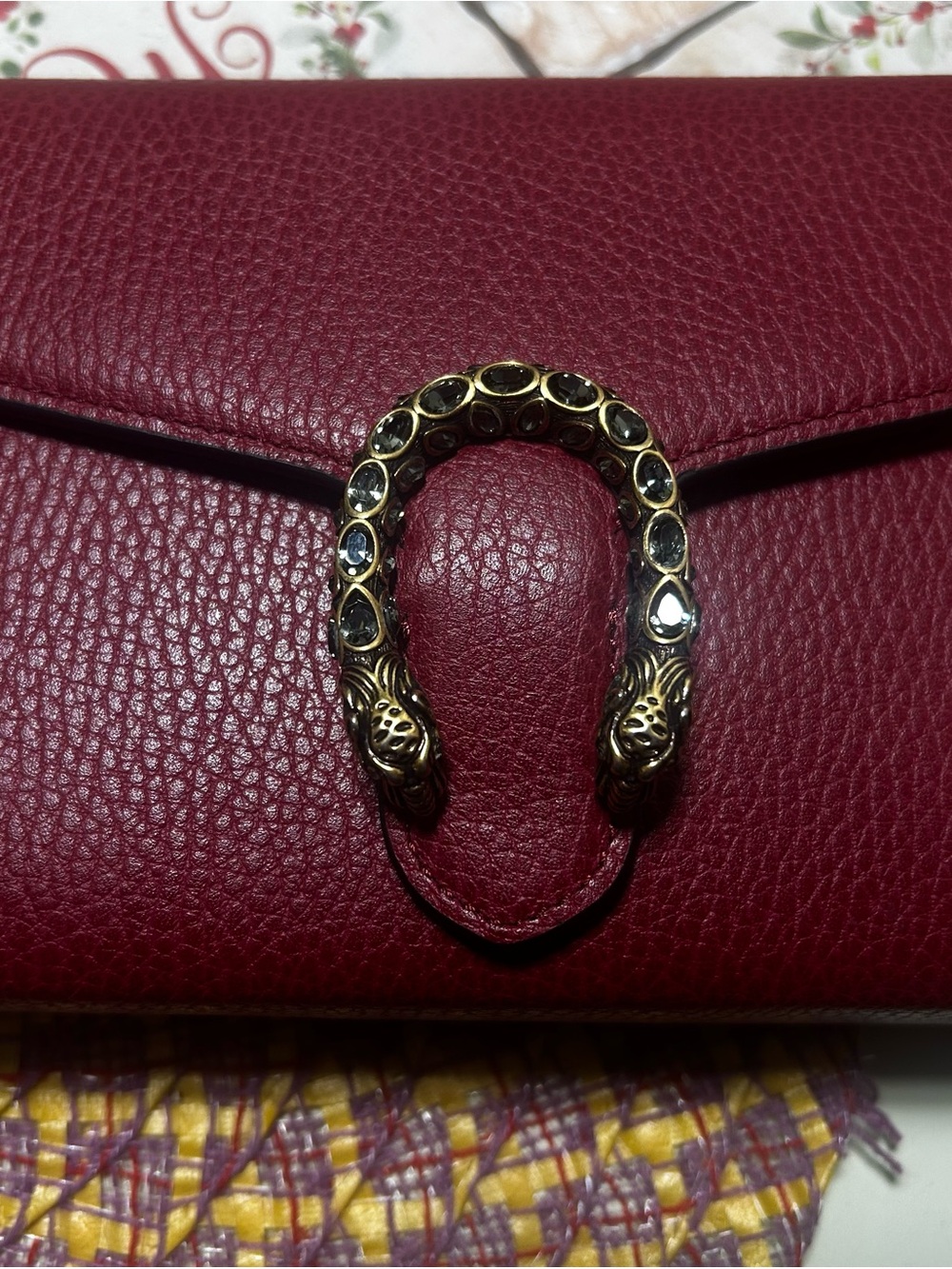 Gucci Red Leather Crossbody with Embellished Gold-Tone Horsebit